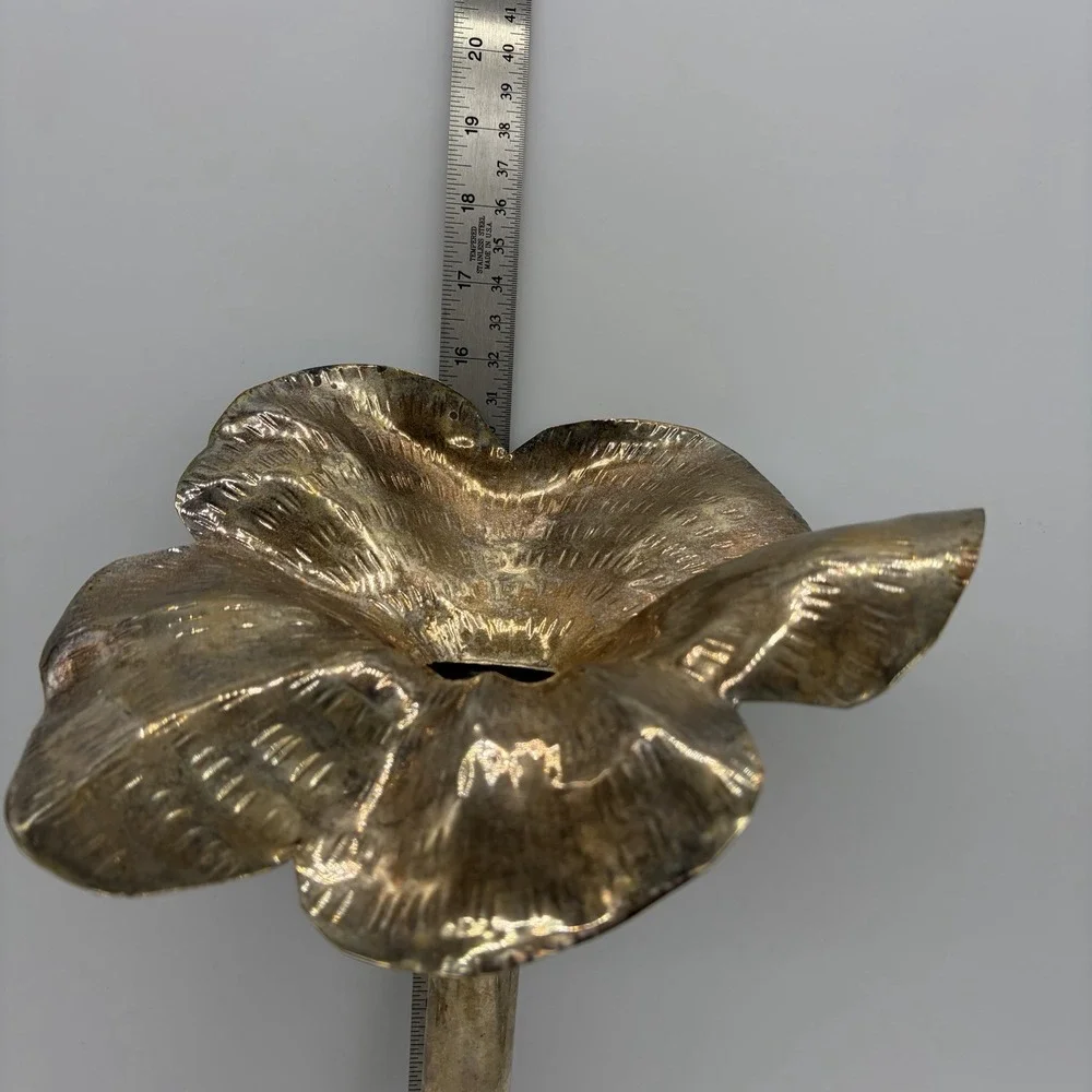Vtg Silverplate Lotus Flower Candleholder/Vase 15